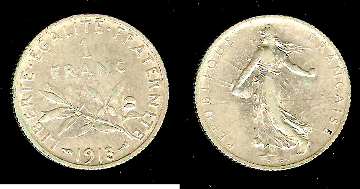 1 franc Semeuse 1913 Paris TTB+
